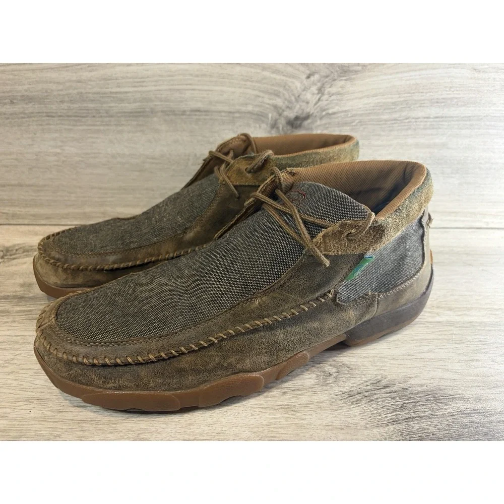 Twisted X Eco TWX Chukka Driving Moc Mens Size 13 M Brown Leather Shoes MDM0070